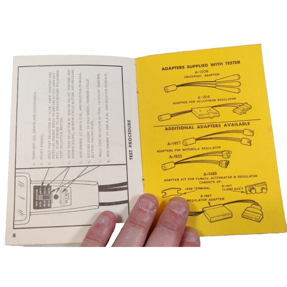 Kal-Equipment Company Operation Guide Alternator-Regulator Tester Booklet - Picture 3 of 6